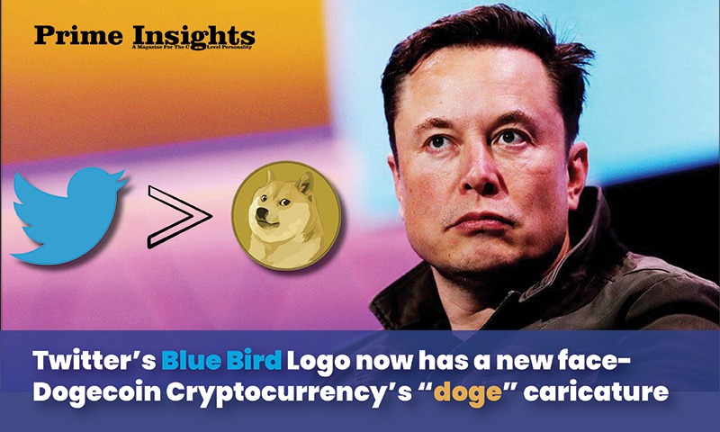 Twitter’s Blue Bird Logo Now Has A New Face- Dogecoin Cryptocurrency’s “Doge” Caricature