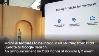 Major AI features to be introduced starting from Brad update to Google Search: an announcement by CEO Pichai at Google I/O event:
