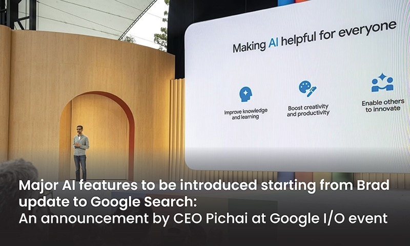Major AI features to be introduced starting from Brad update to Google Search: an announcement by CEO Pichai at Google I/O event: